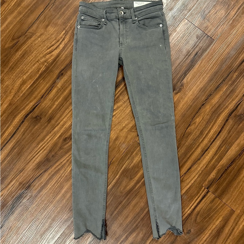 Rag & Bone cate Green Gray Skinny Jeans